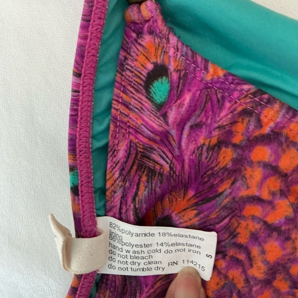 Sofia by Vix Vibrant Purple and Teal Bikini Waist Ties Bottom - Picture 9 of 10